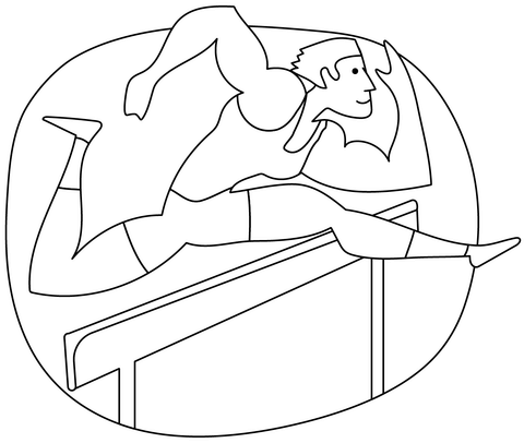 Hurdle Runner Coloring Page